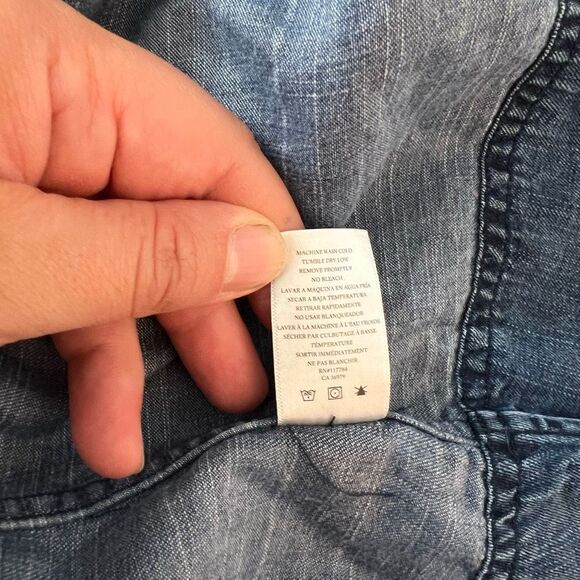 Rails Rhiannon Tie-Neck denim Chambray Dress size large - Picture 13 of 14